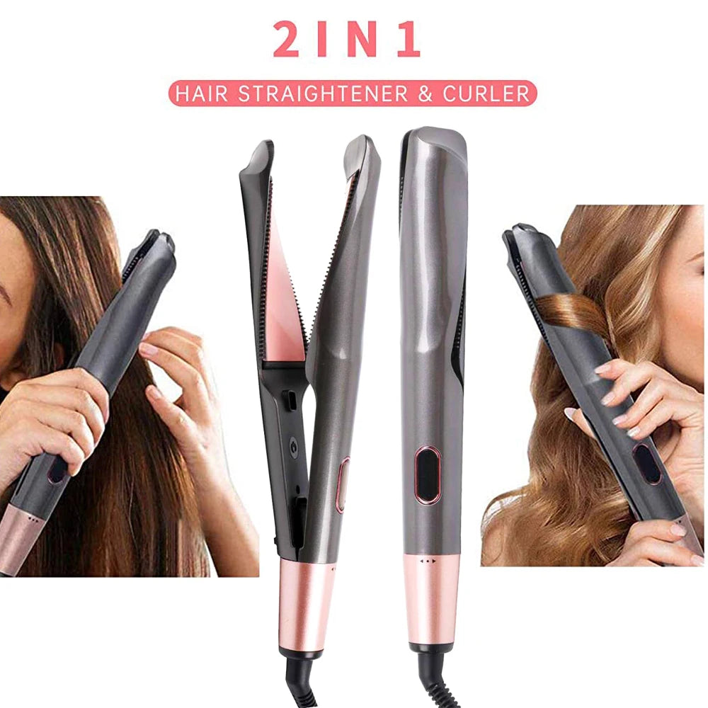 2 in 1 Hair Straightener And Twist Straightening Curling Iron