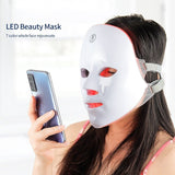 7 Colour LED Light Therapy Mask with Red Light Therapy Neck Band